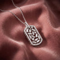 18K Dog Tag Diamond Pendant — AI cloth, in-house