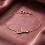 18K Arabic Alphabet Diamond Bracelet — AI cloth, in-house