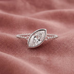 14K Solitaire Marquise Diamond Ring — AI cloth, in-house