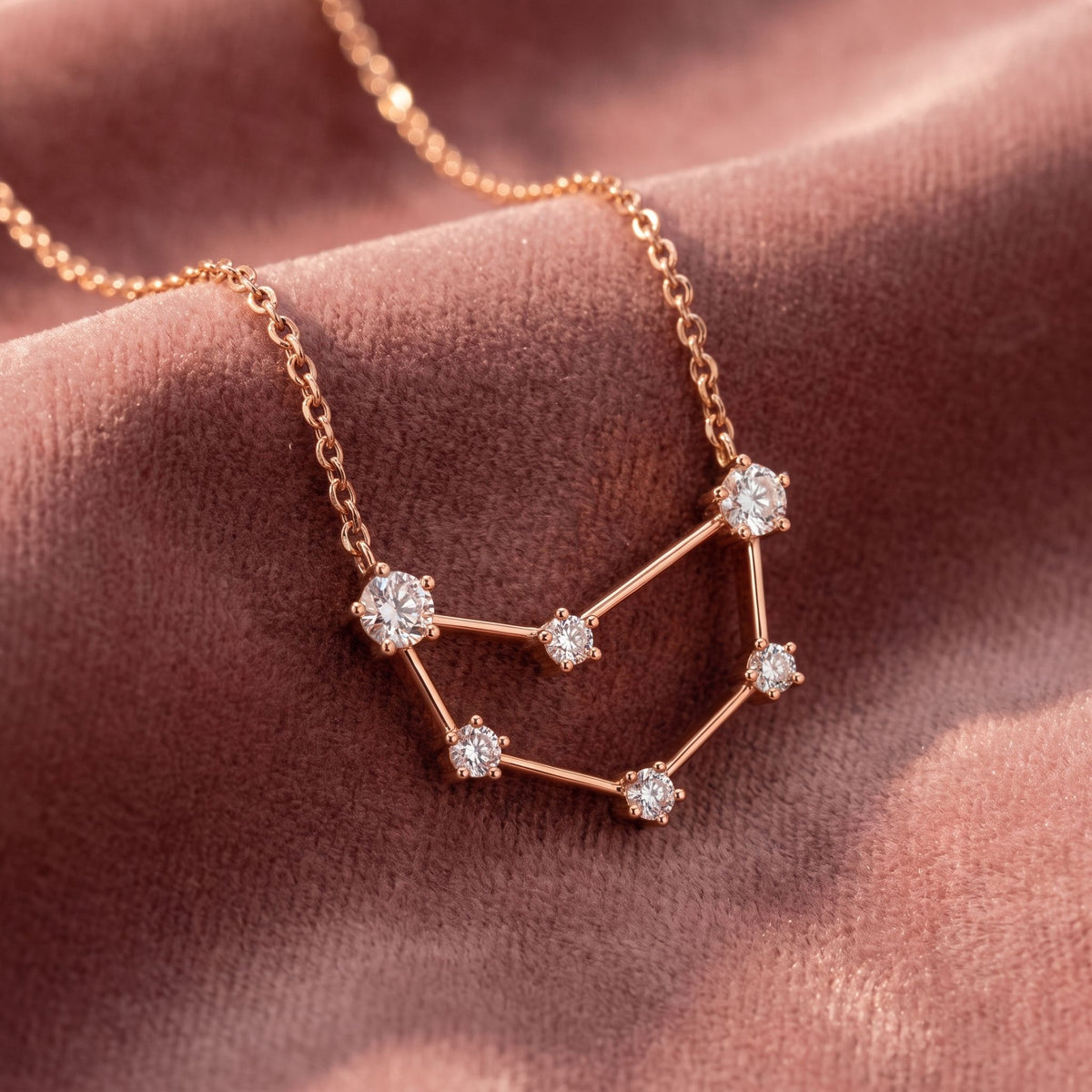 18K Constellation Round Diamond Pendant — AI cloth, in-house