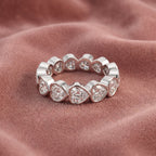 18K Full Eternity Heart Diamond Ring — AI cloth, in-house