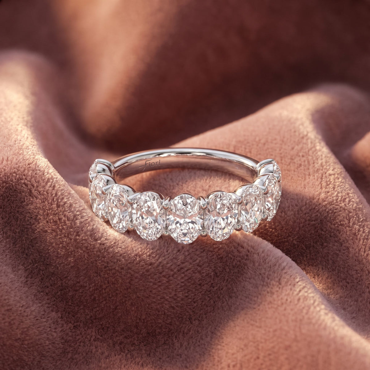 14K Eternity Oval Diamond Ring — AI cloth, in-house