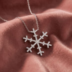 18K Snowflake Round Diamond Pendant — AI cloth, in-house