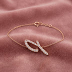 18K Alphabet Diamond Bracelet — AI cloth, in-house