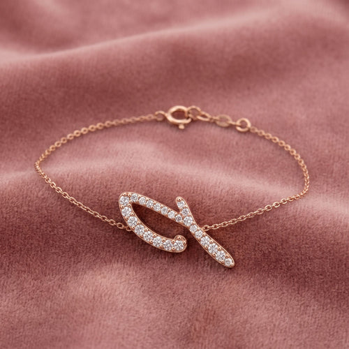 18K Alphabet Diamond Bracelet — AI cloth, in-house