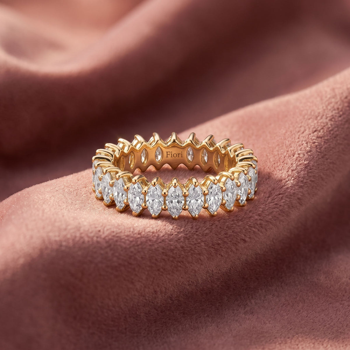 18K Eternity Diamond Ring — AI cloth, in-house