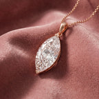 18K Solitaire Marquise Diamond Pendant — AI cloth, in-house