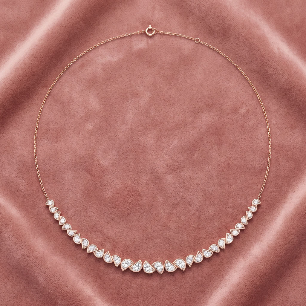14K Diamond Necklace — AI cloth, in-house
