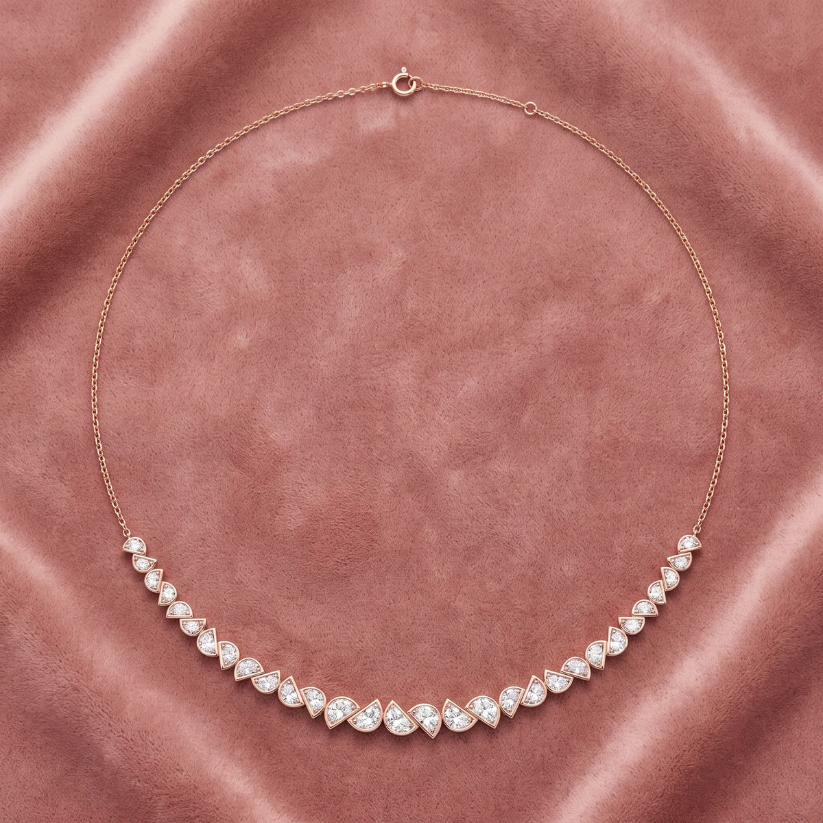 14K Diamond Necklace — AI cloth, in-house