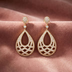 18K Drop Teardrop Diamond Earrings — AI cloth, in-house