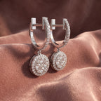 18K Halo Round Diamond Huggie Earrings — AI cloth, in-house