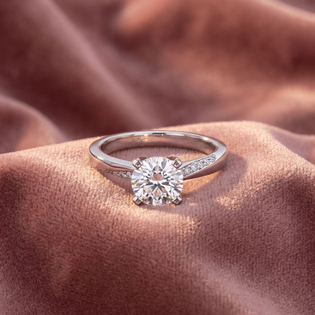 18K Round Diamond Solitaire Engagement Ring — AI cloth, in-house