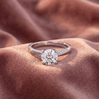 18K Round Diamond Solitaire Engagement Ring — AI cloth, in-house