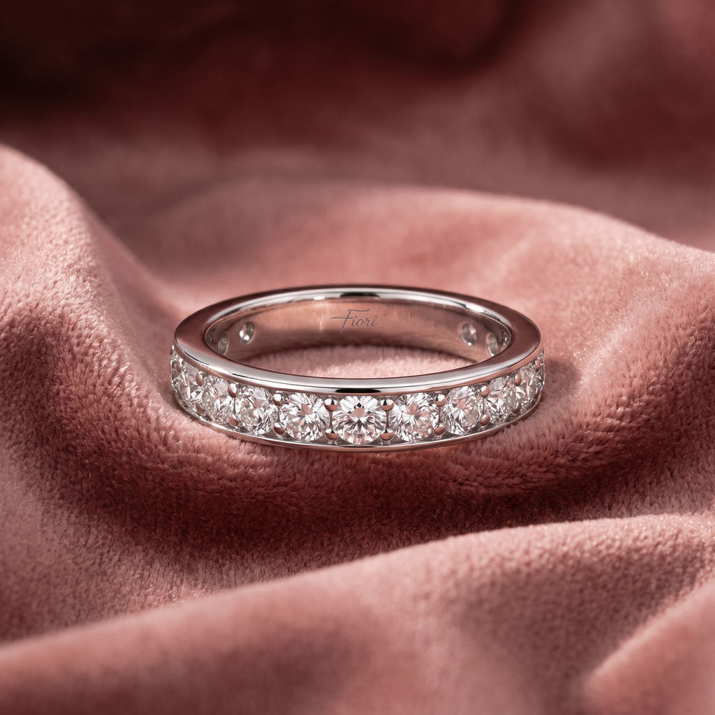 18K Eternity Round Diamond Ring — AI cloth, in-house