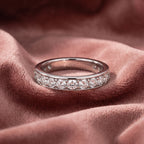 18K Eternity Round Diamond Ring — AI cloth, in-house
