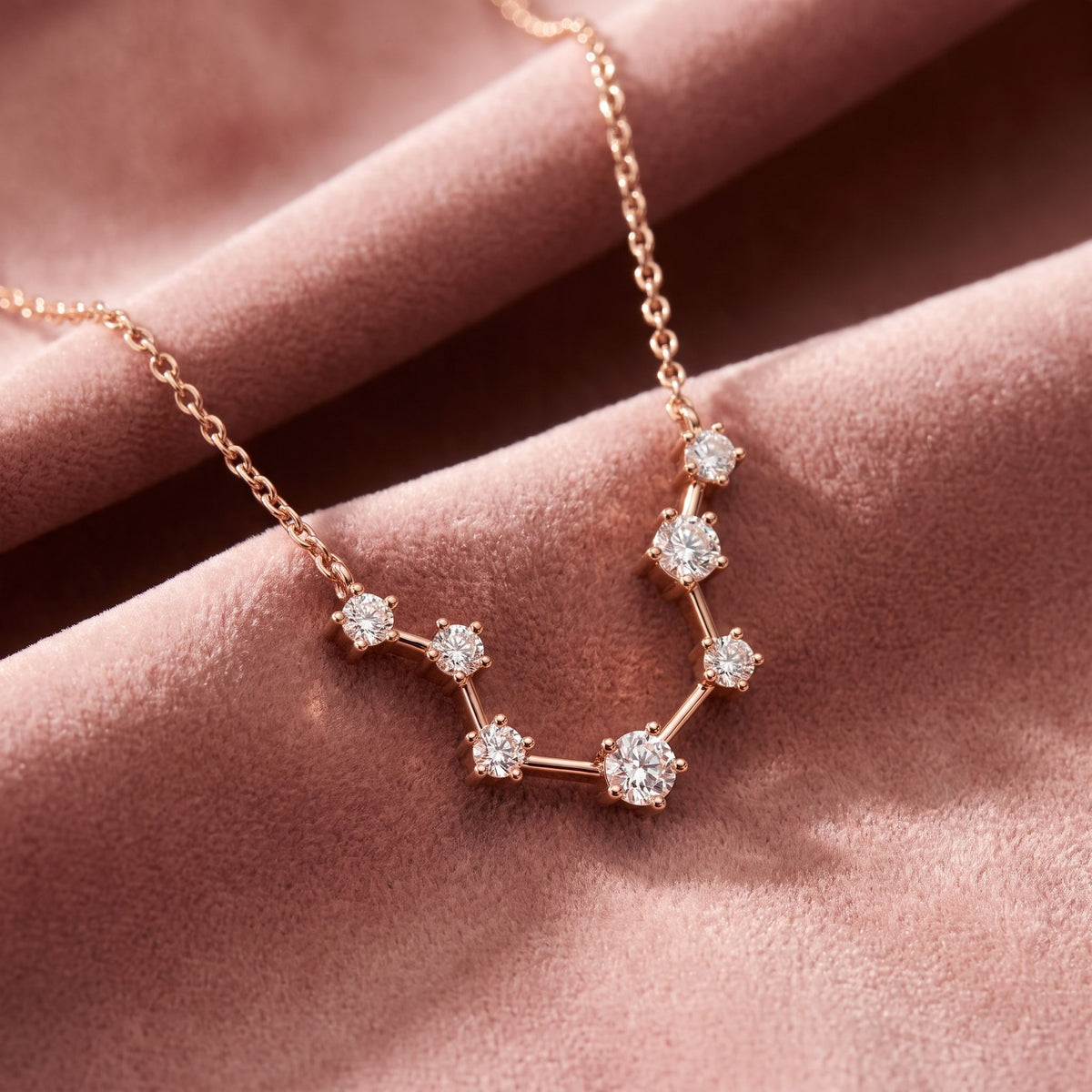 18K Constellation Round Diamond Pendant — AI cloth, in-house