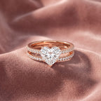 18K Heart Diamond Engagement Ring — AI cloth, in-house