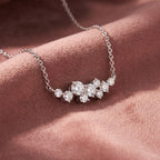 18K Geometric Cluster Round Diamond Pendant — AI cloth, in-house