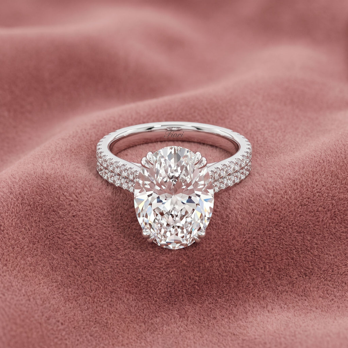 18K Solitaire Oval Diamond Engagement Ring — AI cloth, in-house