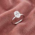 18K Solitaire Oval Diamond Engagement Ring — AI cloth, in-house