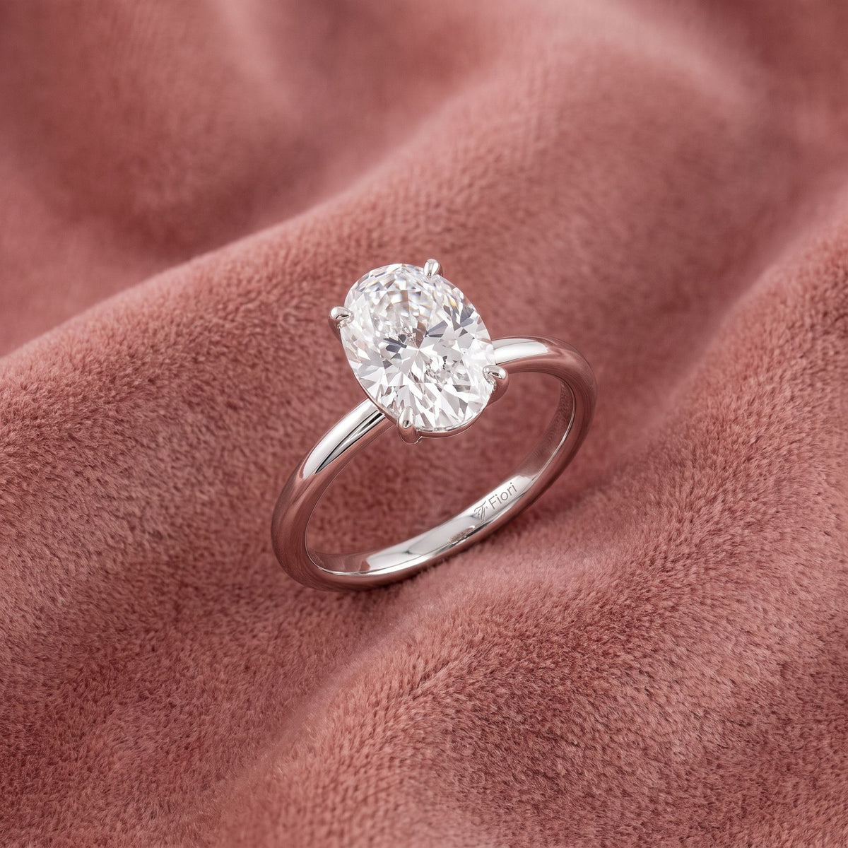 18K Solitaire Oval Diamond Engagement Ring — AI cloth, in-house