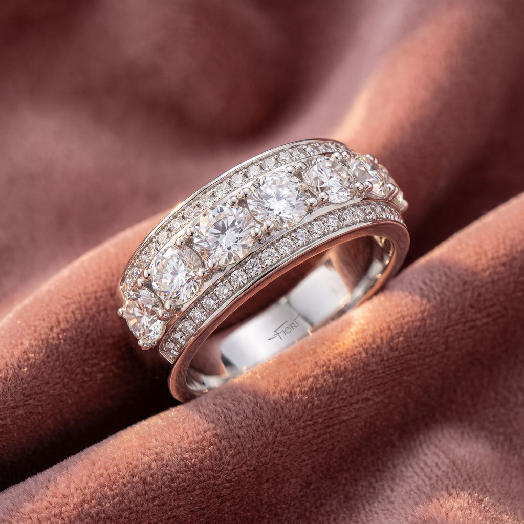 18K Eternity Round Diamond Ring — AI cloth, in-house