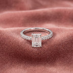 18K Solitaire Emerald Cut Diamond Engagement Ring — AI cloth, in-house
