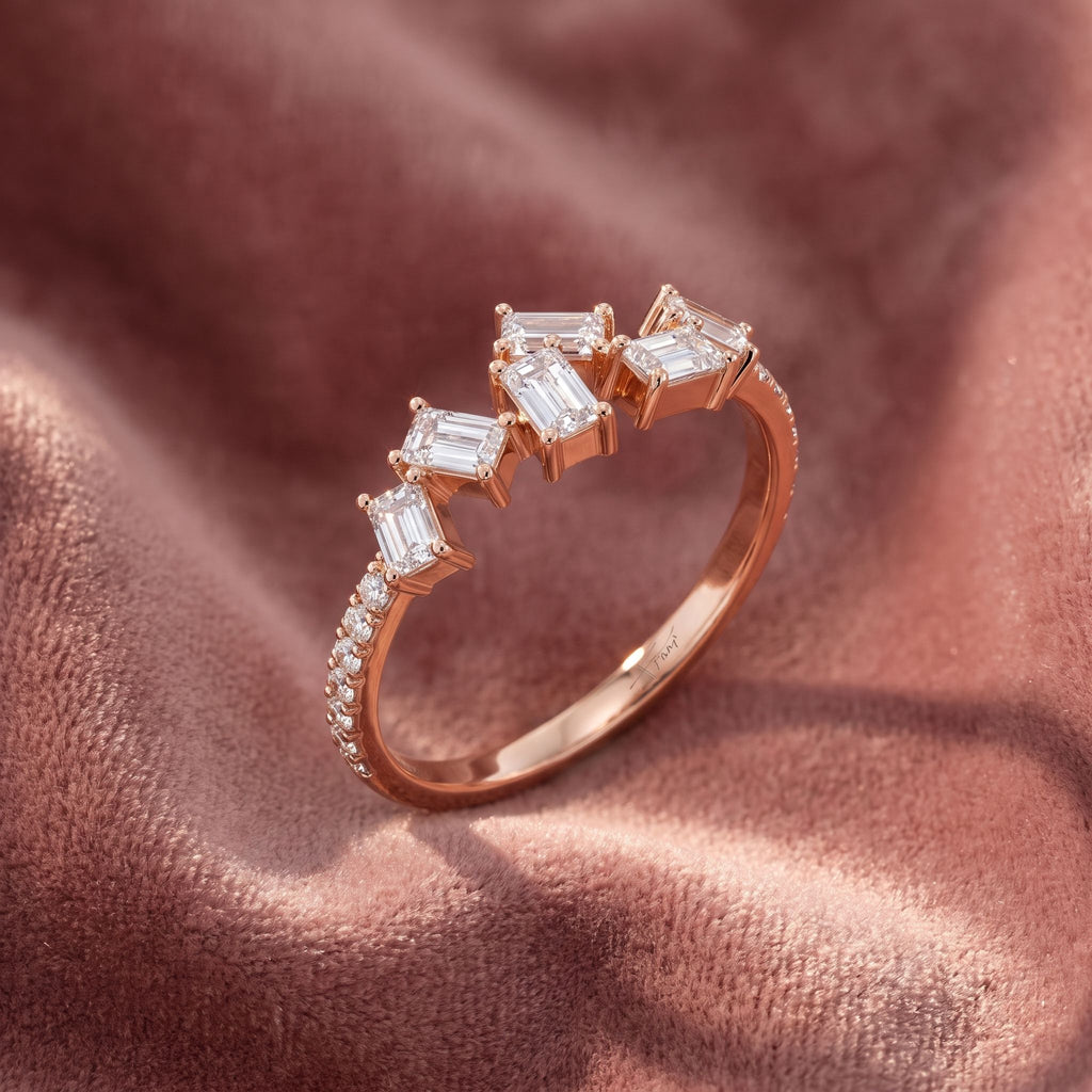 18K Baguette Diamond Ring — AI cloth, in-house
