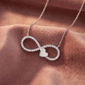 18K Infinity Heart Diamond Pendant — AI cloth, in-house