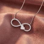 18K Infinity Heart Diamond Pendant — AI cloth, in-house