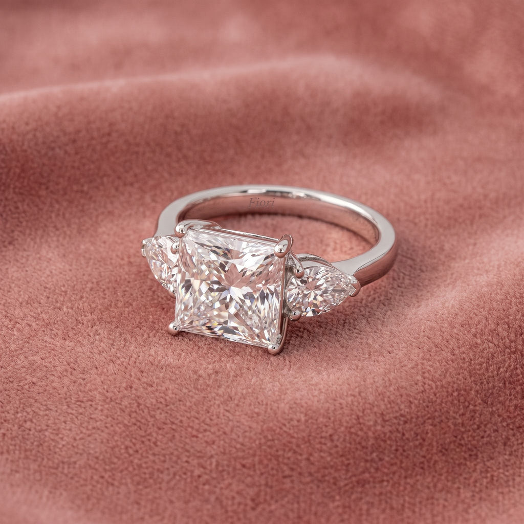 18K Trilogy Diamond Ring — AI cloth, in-house