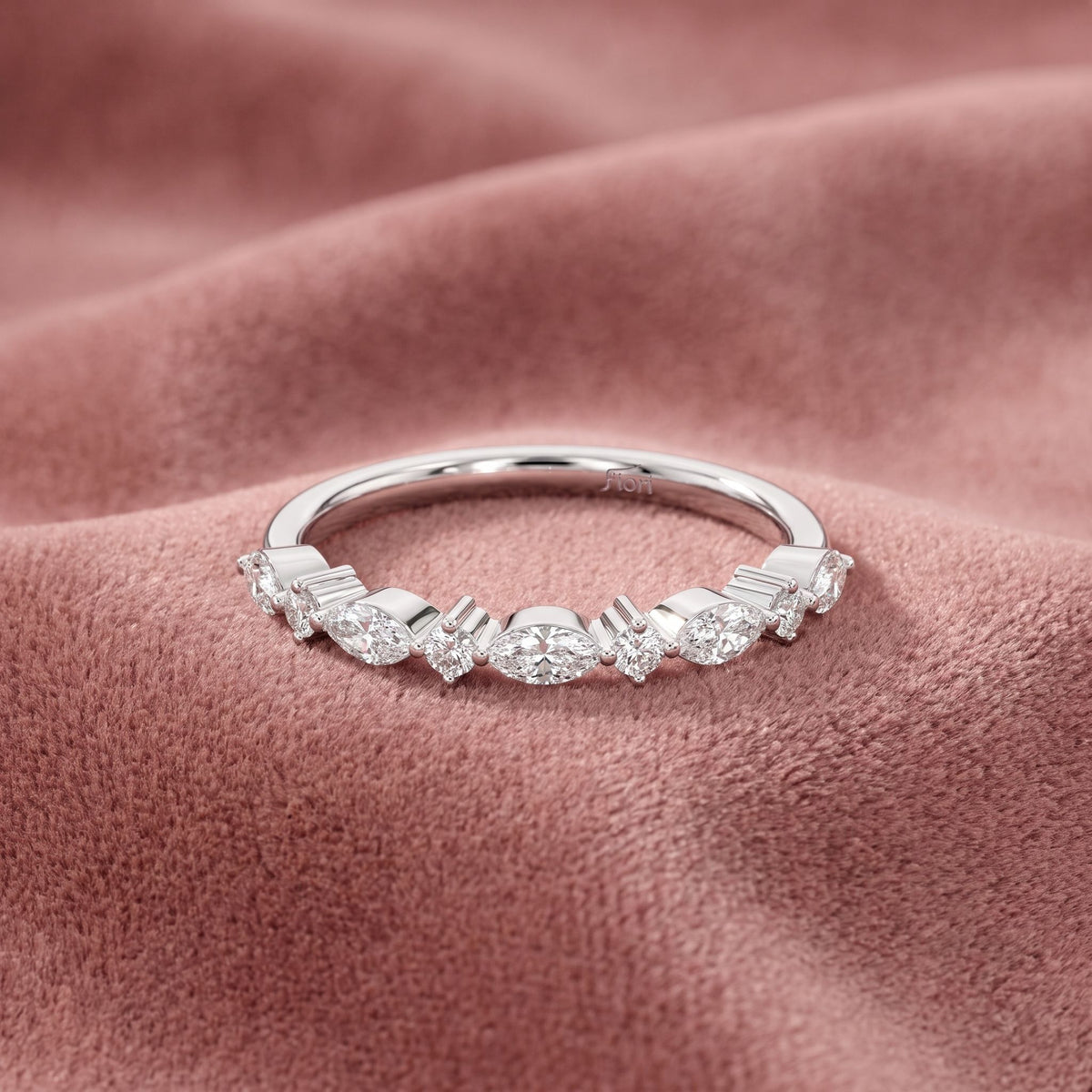 18K Eternity Round Diamond Ring — AI cloth, in-house