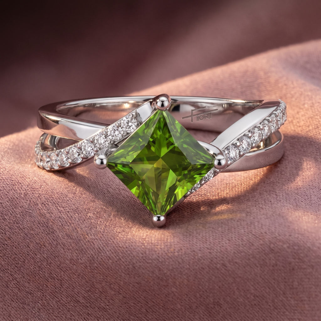 18K Princess Diamond Solitaire Engagement Ring — AI cloth, in-house