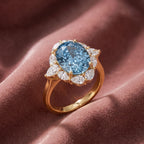 18K Halo Oval Diamond Ring — AI cloth, in-house