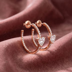 18K Heart Diamond Hoop Earrings — AI cloth, in-house