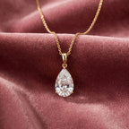 18K Solitaire Pear Diamond Pendant — AI cloth, in-house