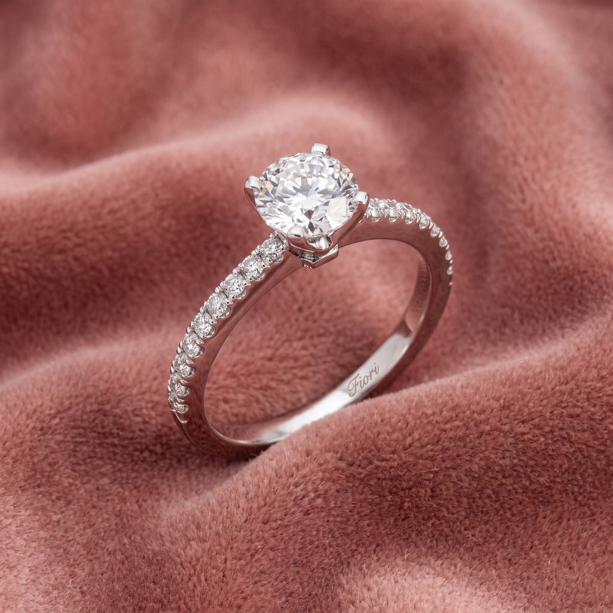 18K Round Diamond Engagement Ring — AI cloth, in-house