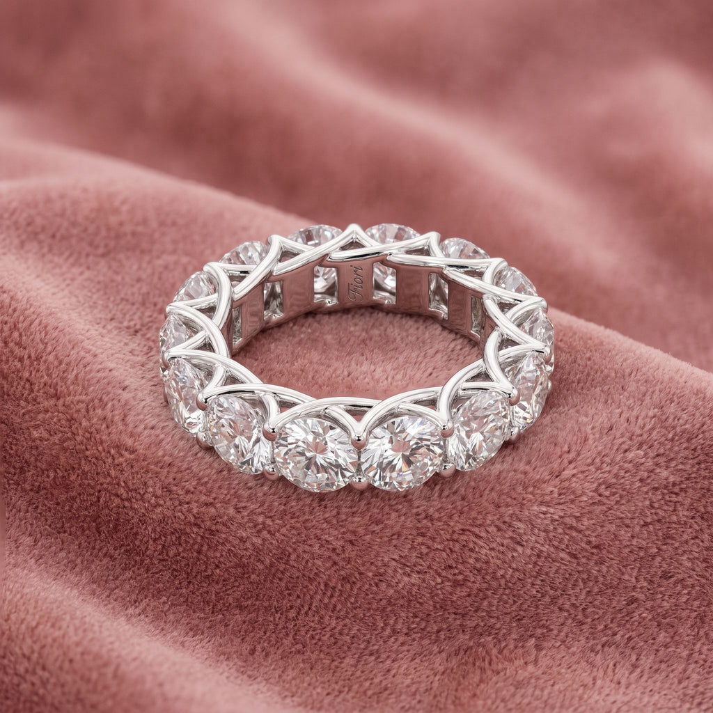 18K Full Eternity Round Diamond Ring — AI cloth, in-house