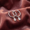 18K Pear Diamond Hoop Earrings — AI cloth, in-house