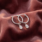 18K Pear Diamond Hoop Earrings — AI cloth, in-house