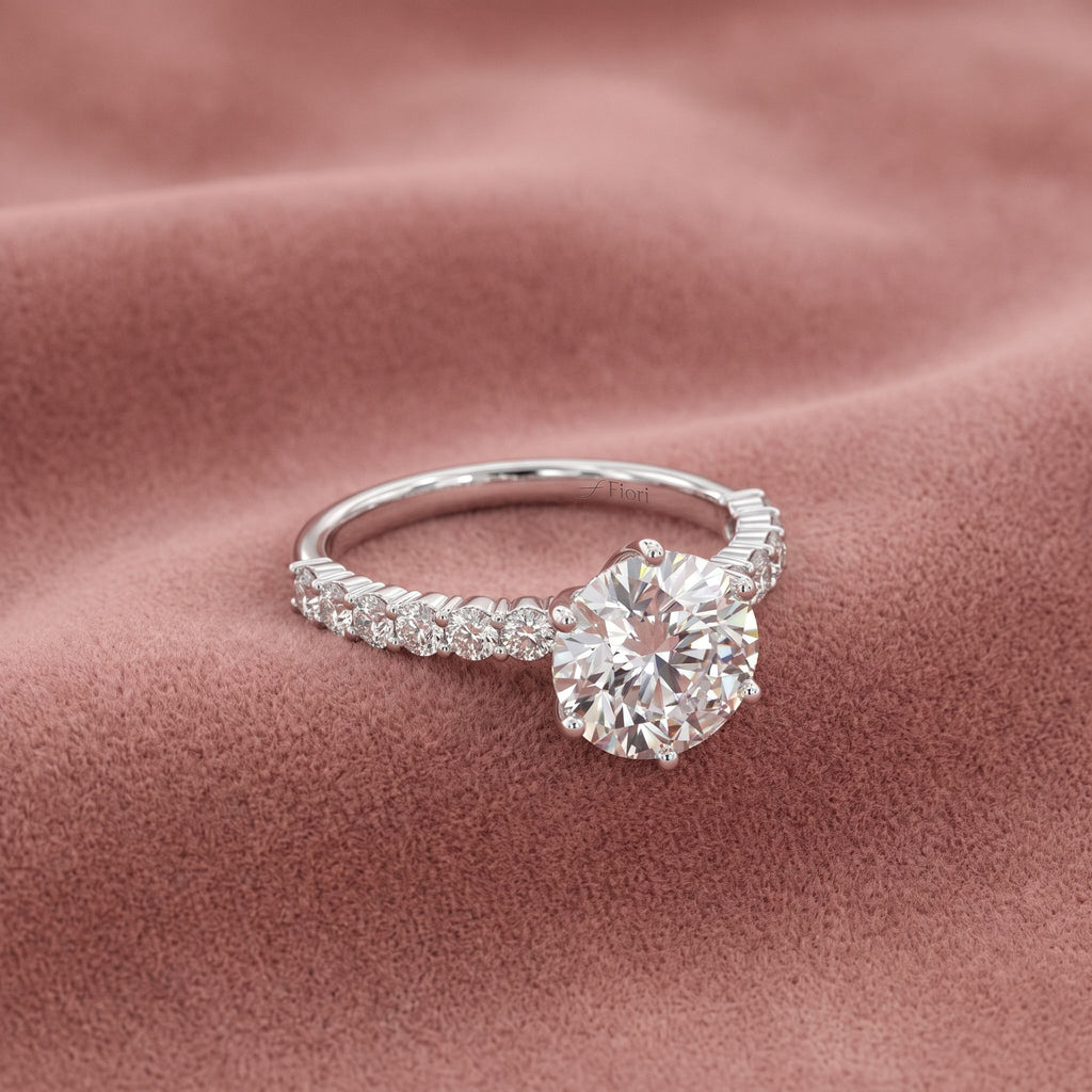 18K Round Diamond Engagement Solitaire Ring — AI cloth, in-house