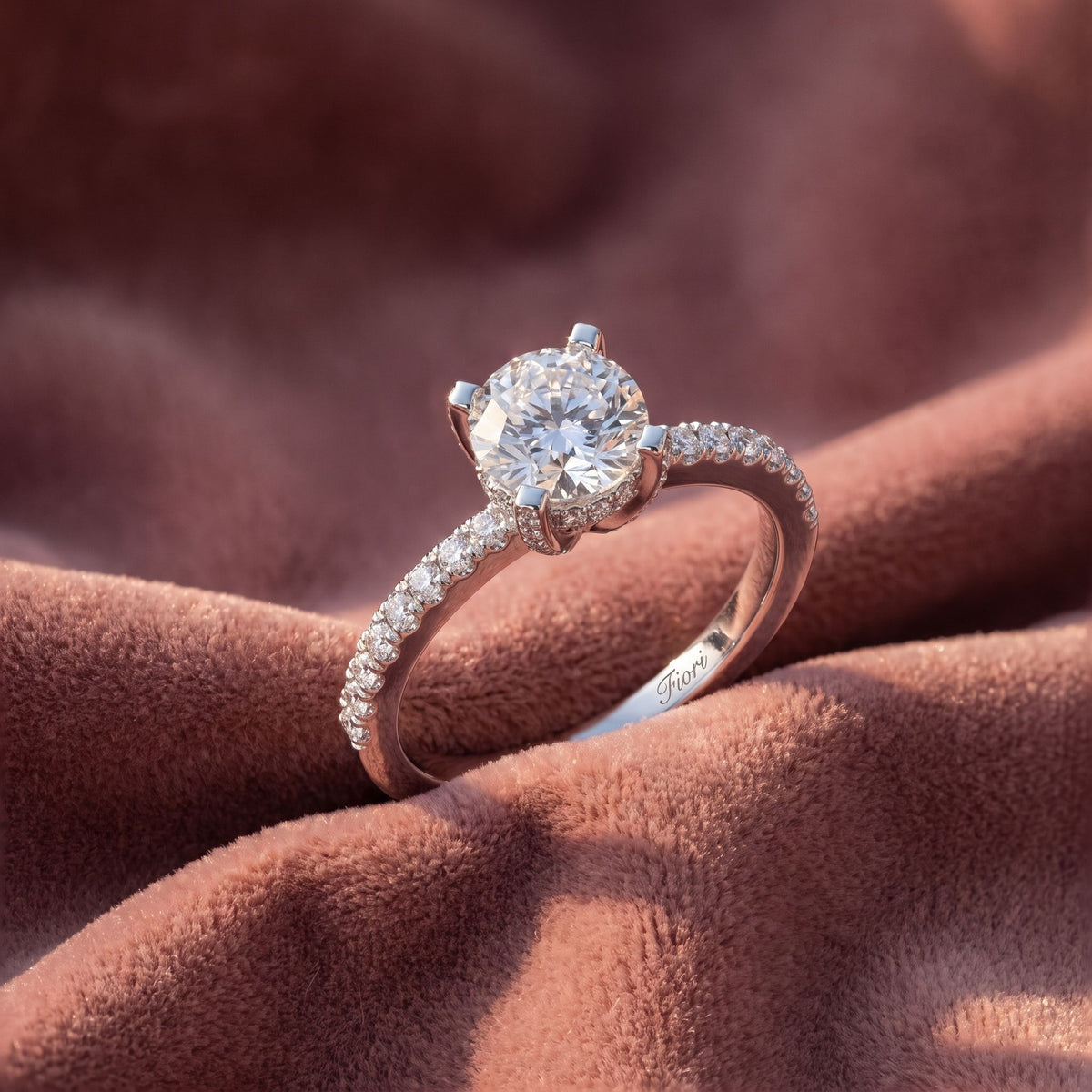 18K Round Diamond Engagement Ring — AI cloth, in-house