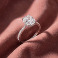 18K Shoulder Set Emerald Diamond Engagement Ring — AI cloth, in-house