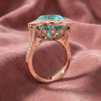 18K Halo Oval Statement Diamond Ring — AI cloth, in-house