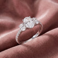 18K Trilogy Oval Diamond Ring — AI cloth, in-house