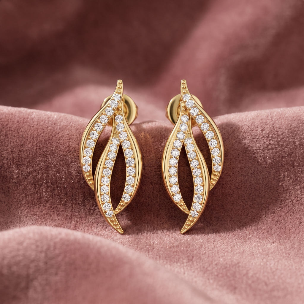 18K Lab Grown Diamond Earrings — AI cloth, in-house