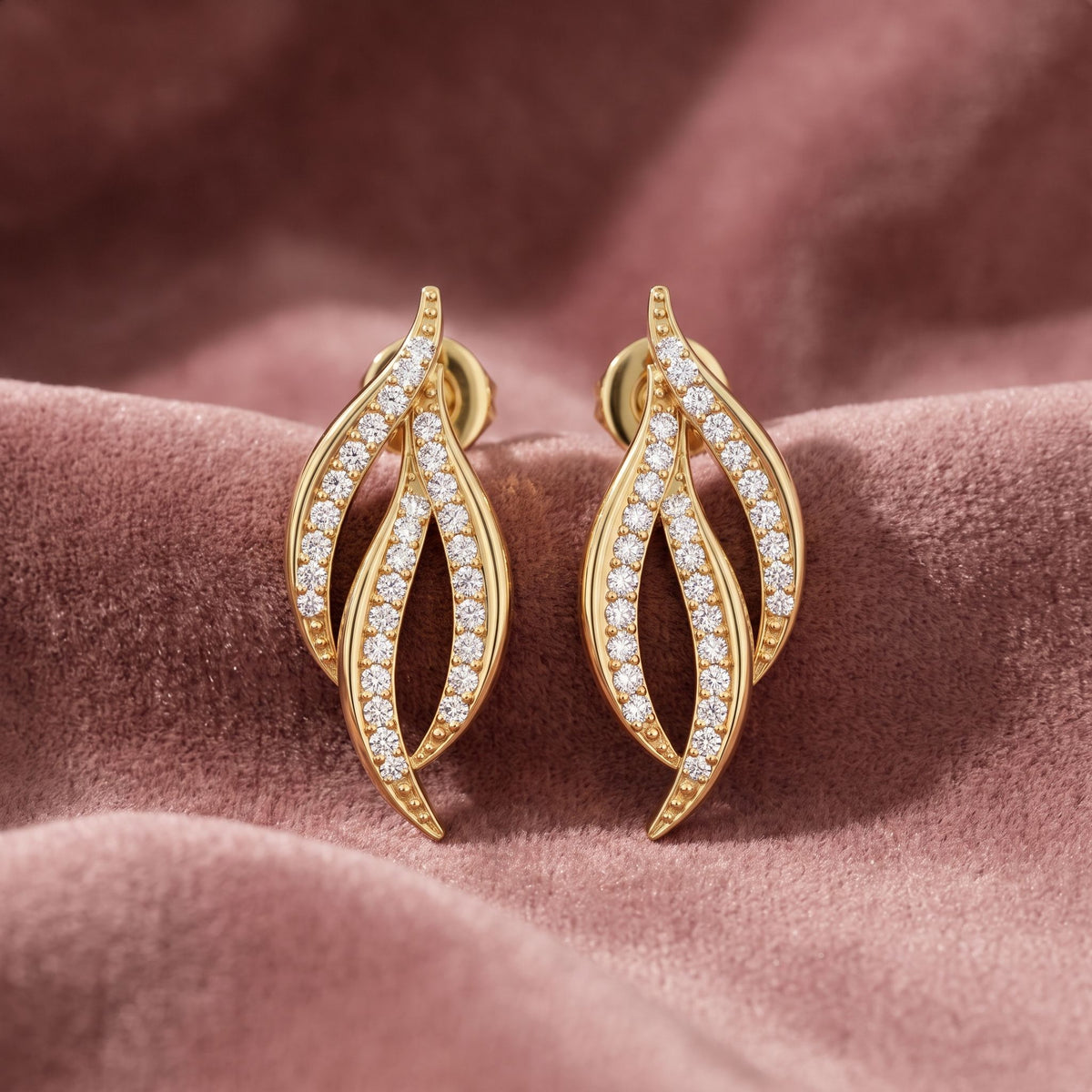 18K Lab Grown Diamond Earrings — AI cloth, in-house