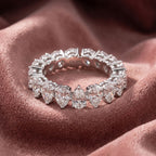 18K Pear Eternity Diamond Ring — AI cloth, in-house
