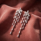 18K Baguette Diamond Drop Earrings — AI cloth, in-house