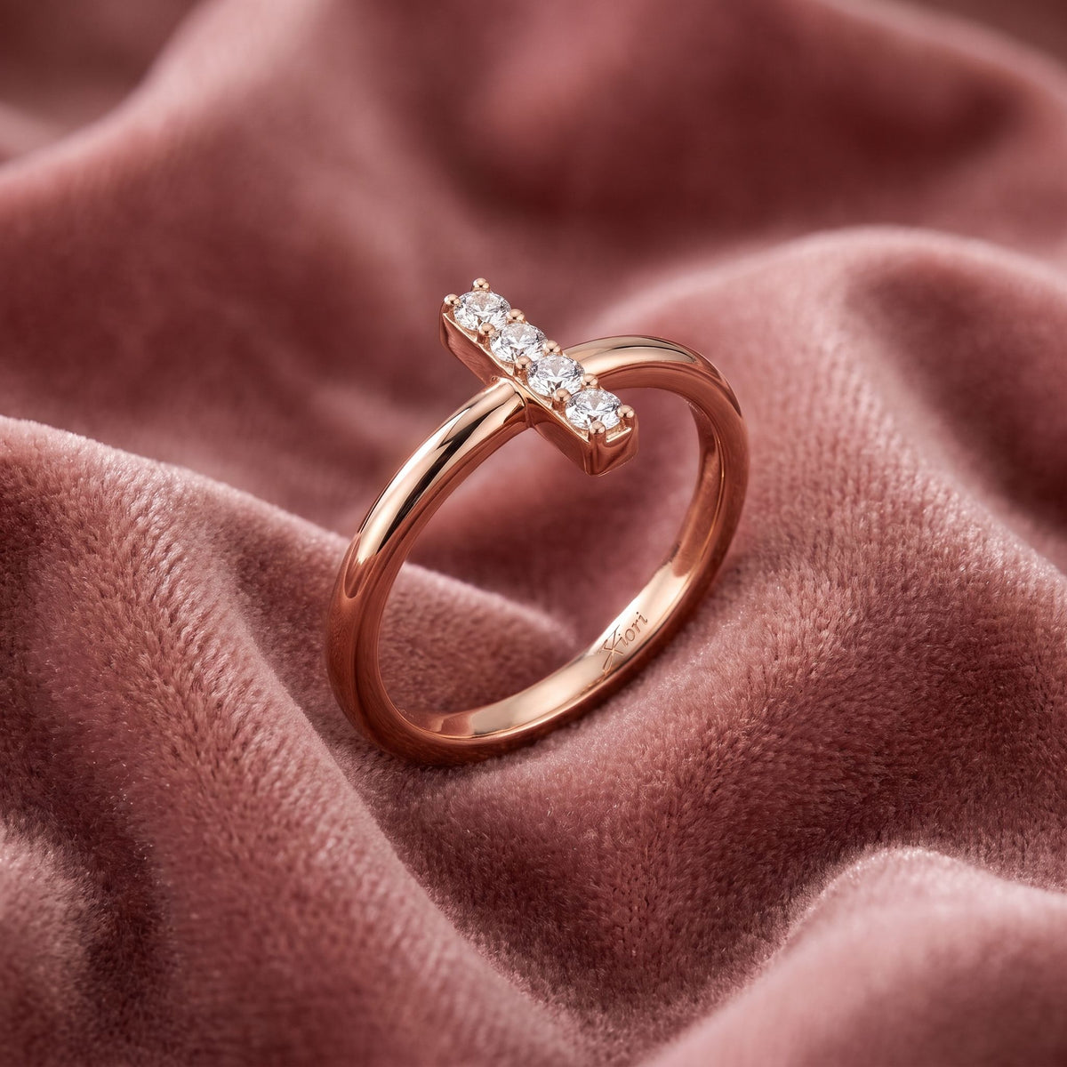 18K Pave Diamond Band Ring — AI cloth, in-house